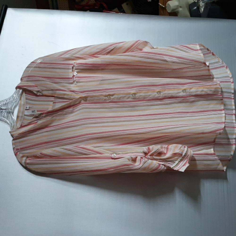 Lovely Sheer Striped Top KUT Size L (SKU 110)